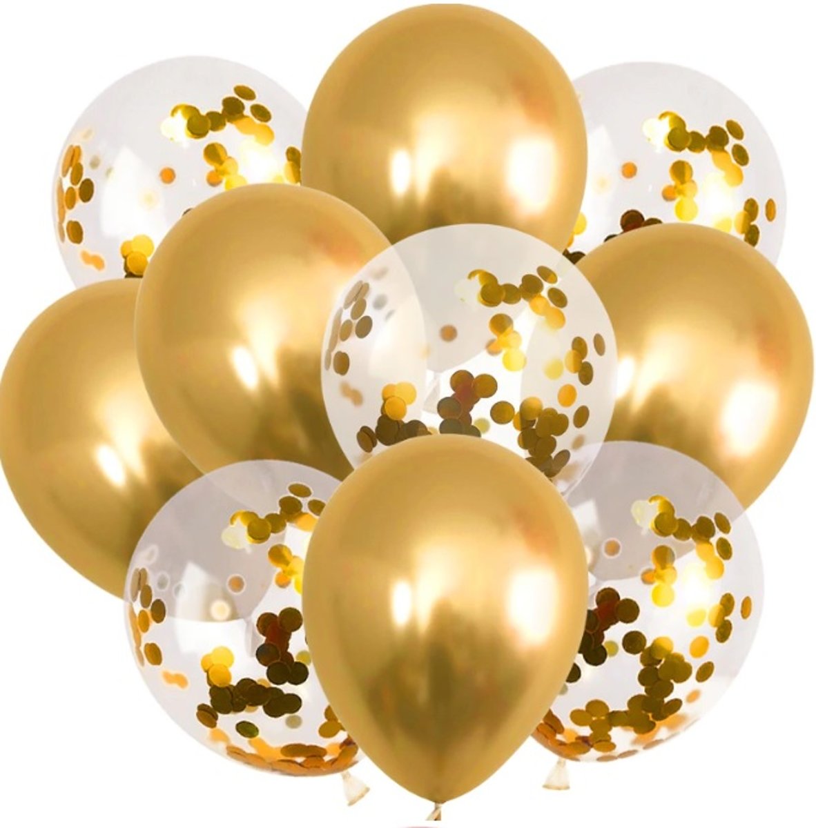 Confetti Goud|Latex Ballonnen set ( Pakket bevat 10 ballonnen)